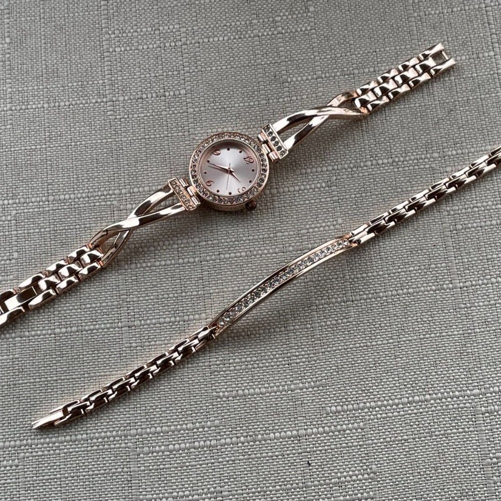 FMD Women Wristwatch Rose Gold Tone Quartz Watch W/ Bracelet w/ Box - Picture 9 of 12
